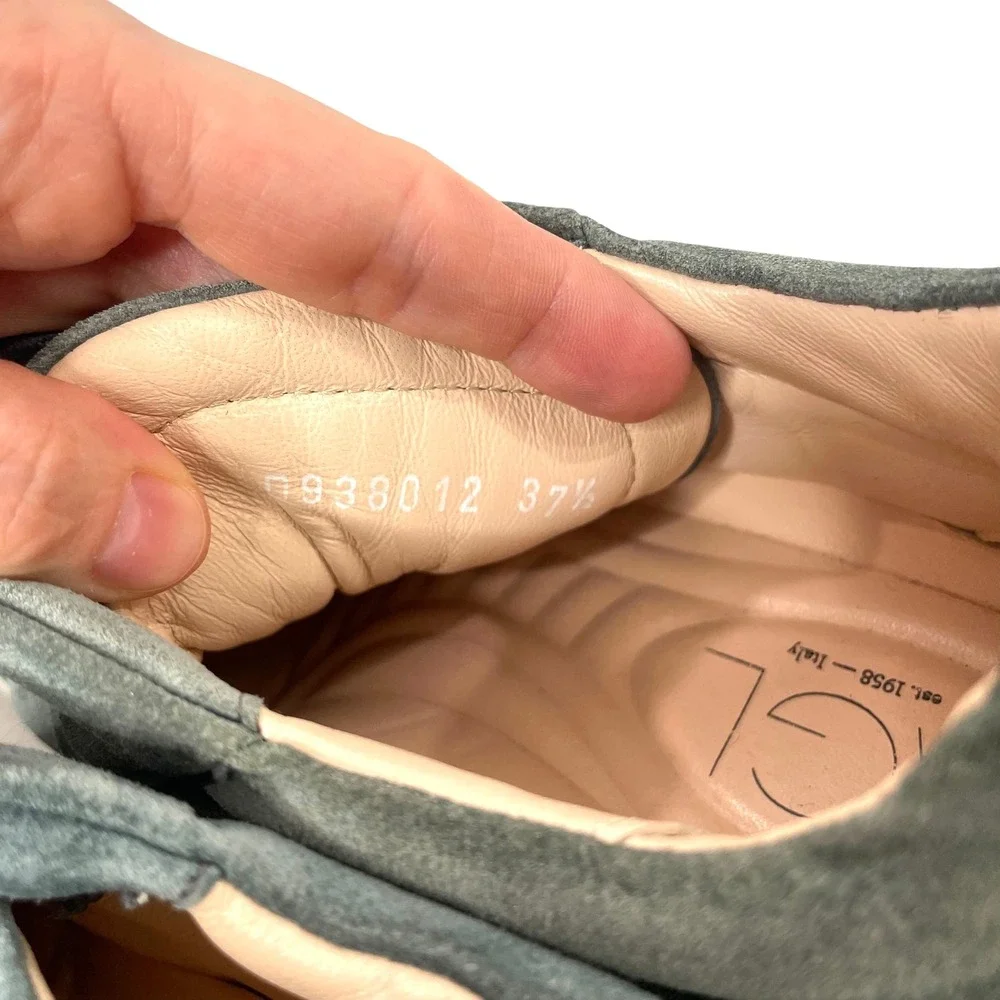 AGL Venus Suede Sneakers Size 37.5 sage green ATTILIO‎ GIUSTI LEOMBRUNI